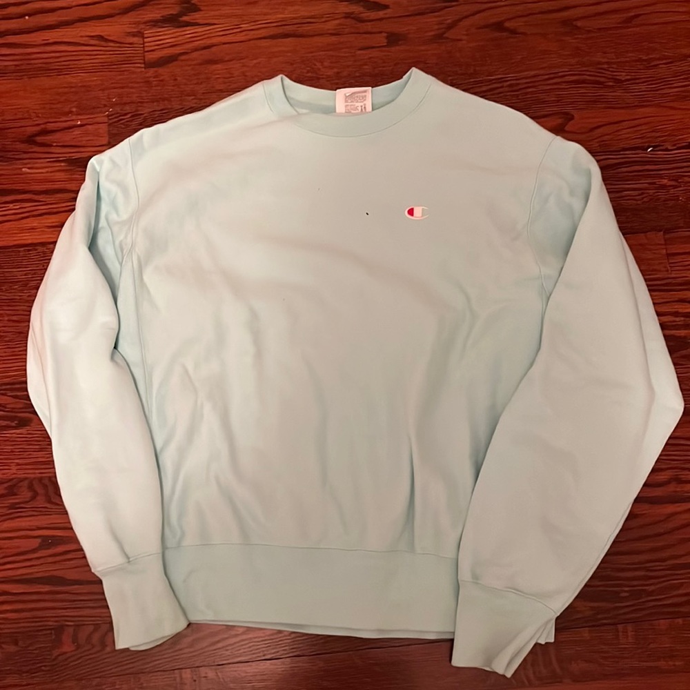 champion teal crew neck